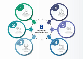 Infographic 6 steps and icons.