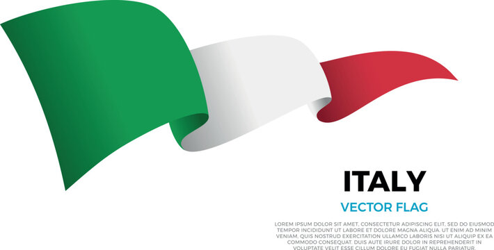 Flag of Italy. Italian and European Culture. Shining flag with realistic shadows waving in three layers. The elegant curves and realistic shading create a sense of motion