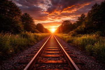 Obraz premium railway in the morning