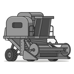 Combine Harvester as a simple single icon logo, line art, vector illustration , isolated on transparent background 