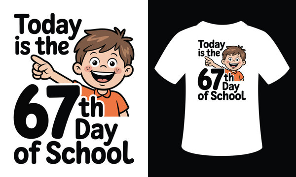 Celebrating the 67th day of school - isolated