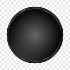 Black circle with gradient, dark border, vector illustration.