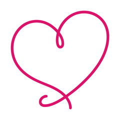 Minimal Heart Logo Single Pink Line
