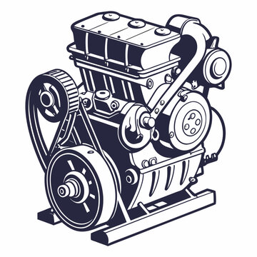 Illustrated engine diagram