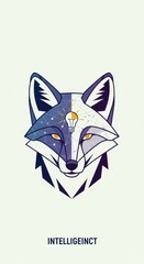 Obraz premium Stylized animal head illustration incorporates a glowing lightbulb concept within its design structure