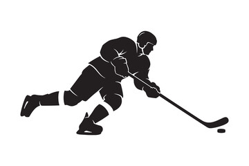 Dynamic hockey player silhouette