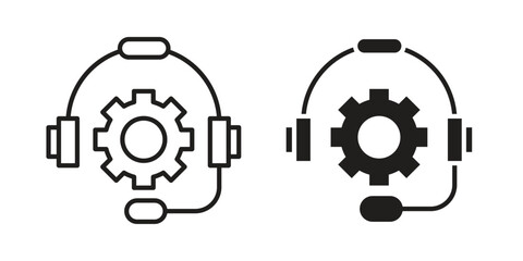 Technical support icons for website design and development, app development. EPS10