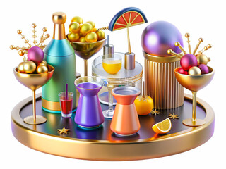 a tray with various types of cocktails