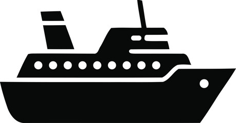 Cruise ship silhouette icon vector isolated