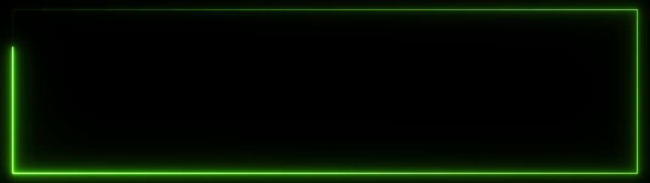 Neon abstract red color rectangle shape line animation.