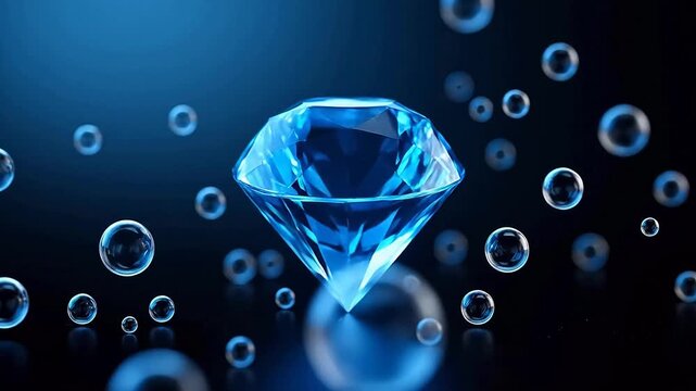 ShimmeringBlueDiamondwithBubbles