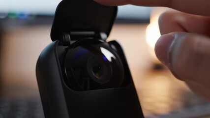 Webcam Privacy Shield Activation: Protecting Online Security - Powered by Adobe