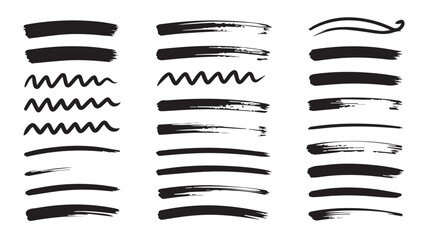 Minimalist black and white brush strokes arranged in a graphic pattern