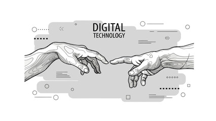 Digital Technology Connection: Hands Reaching