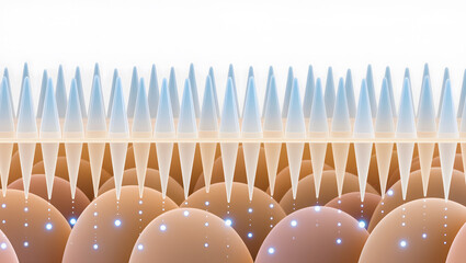 Microneedle array abstract skincare technology illustration