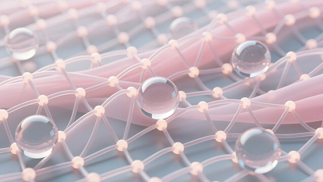 Collagen network structure with hydrating serum concept