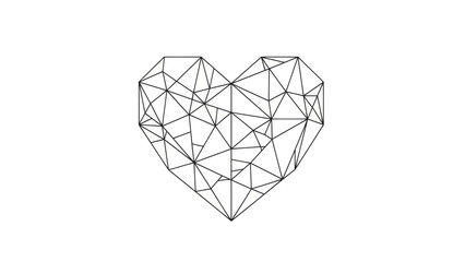 Geometric Heart: Abstract Polygonal Love Symbol