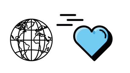 Global Digital Love Connection Concept