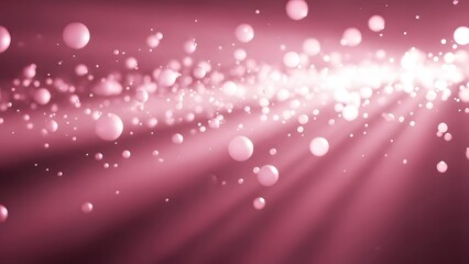 Obraz premium A vibrant pink background with sparkling bubbles and shining light rays