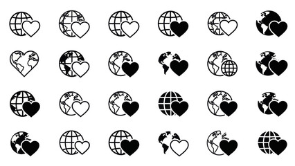 Global Love: World Connection Icon Set