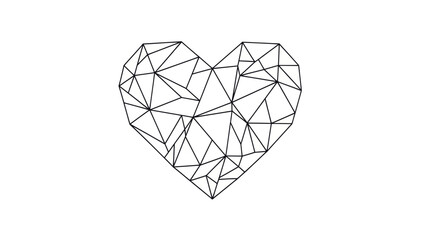 Geometric Heart Line Art: Modern Love Symbol