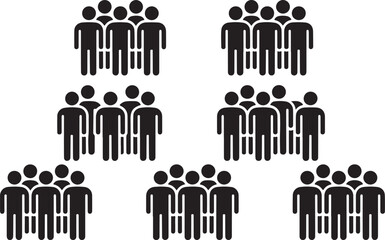 People Icon set in trendy flat style. Persons symbol for your infographics website design, logo, app, UI. Crowd signs. Vector illustration. Isolated on white background