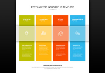 PEST Analysis Infographic Template with Political, Economic, Social, Tech Factors