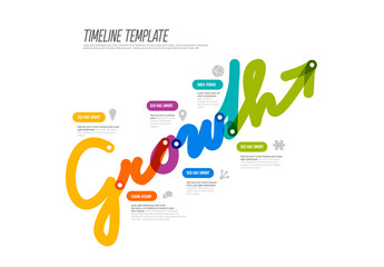 Colorful Timeline Template with Growth Infographic