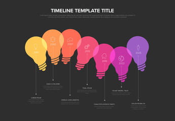 Creative Timeline with Idea Light Bulbs for Business Milestones