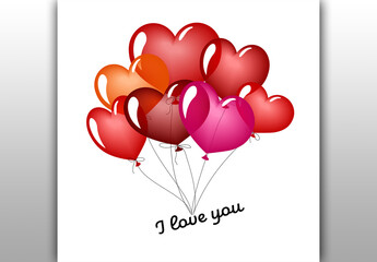Heart-shaped Balloons with an I Love You Message