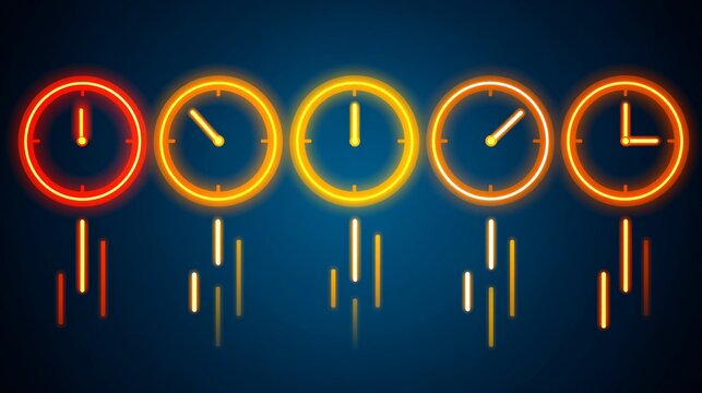illustration of rapid decision making using clock elements, directional lines, and glowing nodes to symbolize time pressure, mental agility, and accelerated problem solving. decision, speed, 