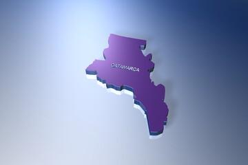 Map of Argentina Province Catamarca in 3D Illustration