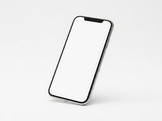 Modern smartphone with blank screen on white background, perfect for mockup and design purposes isolated on white background