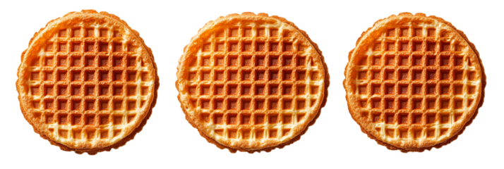 Three orange brown waffle patterned shapes