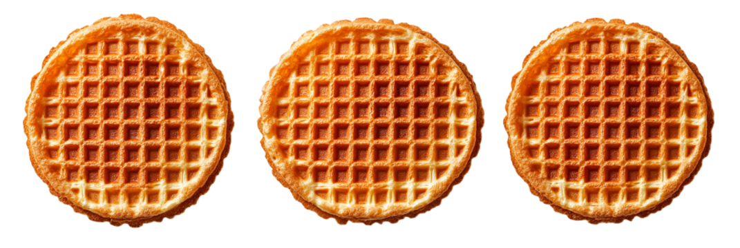 Three orange brown waffle patterned shapes - Powered by Adobe