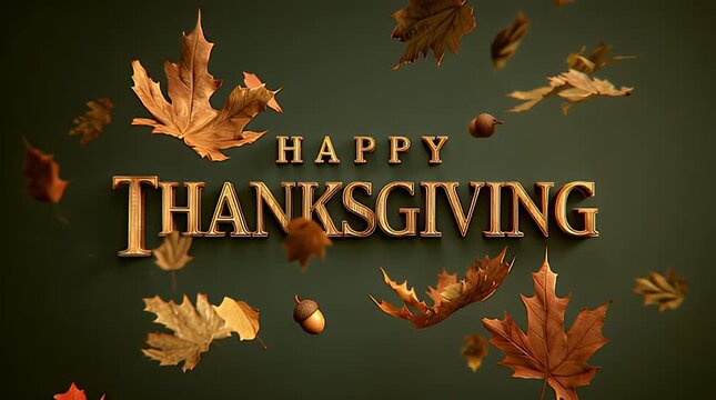 Happy Thanksgiving Traditional Fall Leaves and Acorns A Festive Celebration of Gratitude