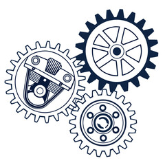 Interconnected mechanical gears