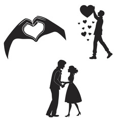 Silhouettes of love and affection