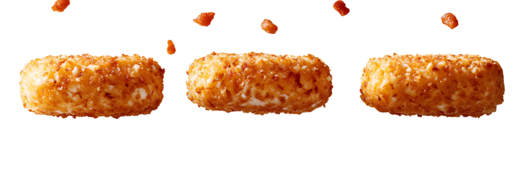 Three rectangular pieces of food against transparent background - Powered by Adobe