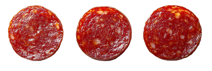 Three red round textures on transparent background