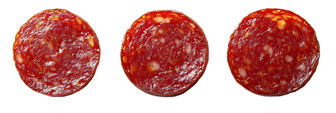 Three red round textures on transparent background - Powered by Adobe