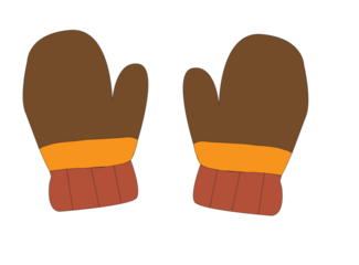 red gloves isolated on white