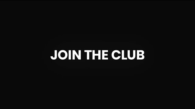 Join The Club Distorted Glitch Text Animation 4K &ndash; Community Membership Invitation for Brands and Creators