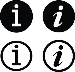 Info icons set. Information icon collection. Info button. Info symbol flat style - stock vector.