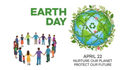 Earth Day Poster Design Encouraging Save Planet Earth and Environmental Responsibility