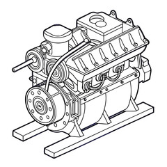 Mechanical engine on stand