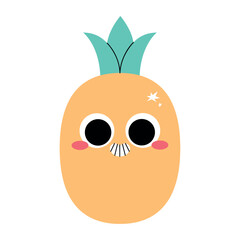 Flat Style Pineapple Vector Illustration