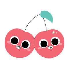 Vibrant Flat Design Cherry Fruit Vector Illustration