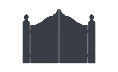 Gate icon. Front-facing view. A clean flat graphic illustration in vector form. The object is isolated on a white background. Isolate