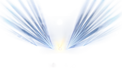 Concert stage lights shining bright in darkness, vibrant beams